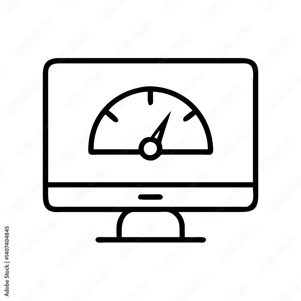 Poster Website speed test on computer screen showing performance optimization and analytics tool