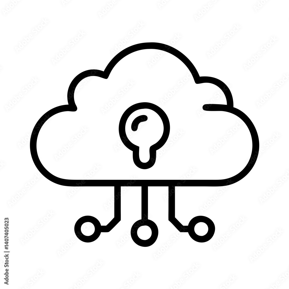 Poster cloud computing innovative idea with lightbulb and circuit board for technology solutions