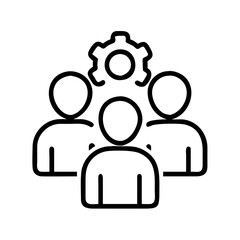 Teamwork collaboration group settings icon for business management and project development process