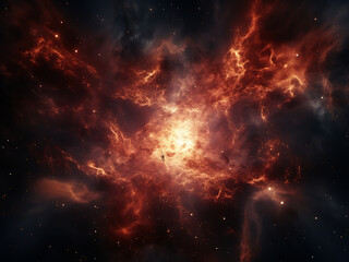 Obraz premium Star death occurring with nebula expanding as energy releases and space light changes