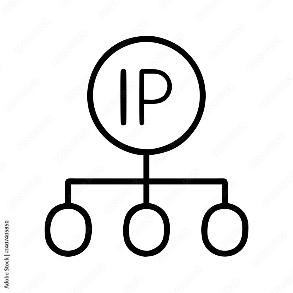 Poster ip address network diagram icon vector illustration for internet protocol connection system