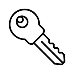 Isolated door key vector drawing for security and access control solutions and key cutting services