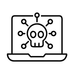 Cyber security threat on laptop concept for virus attack malware and data breach protection online