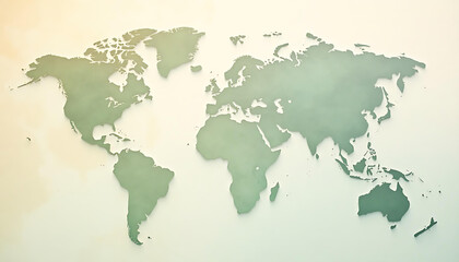 Obraz premium Vintage World Map on Parchment: A Global Perspective