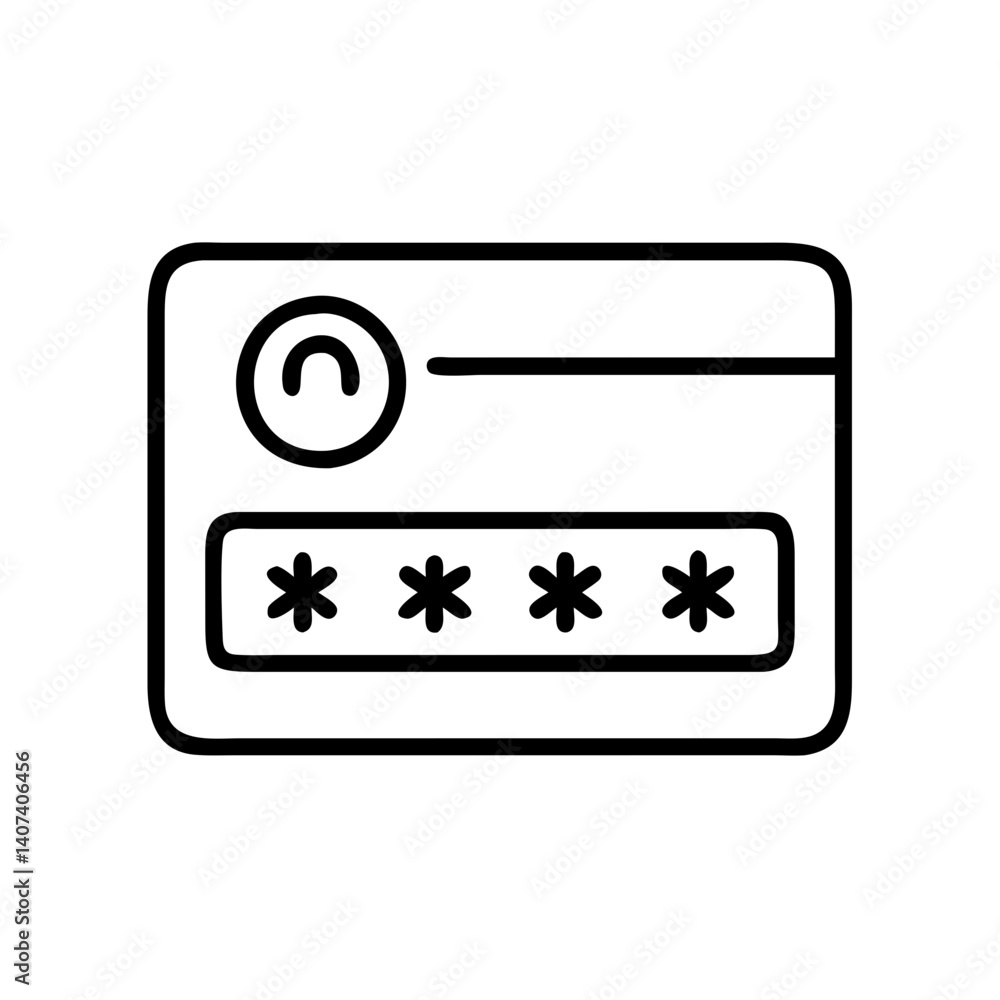 Poster secure login password authentication form with asterisks for web and mobile design ui ux