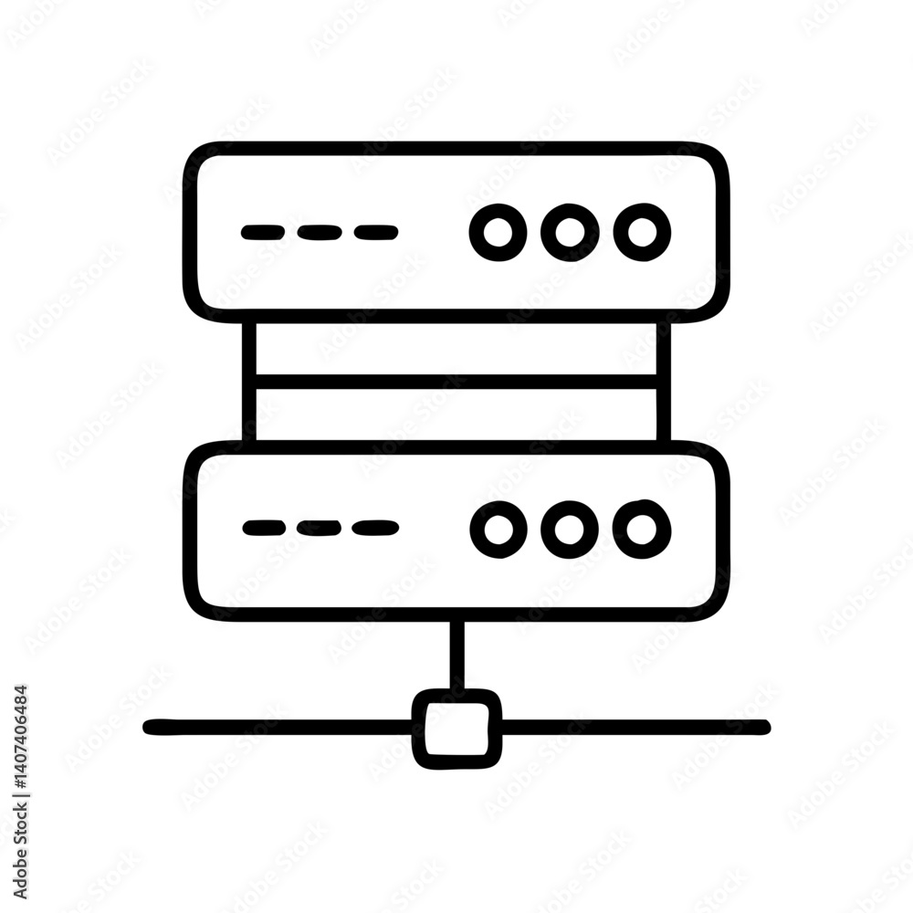 Poster Server rack data center hosting database storage system network technology icon vector design