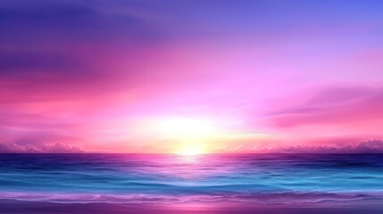 Colorful sunset over ocean beach