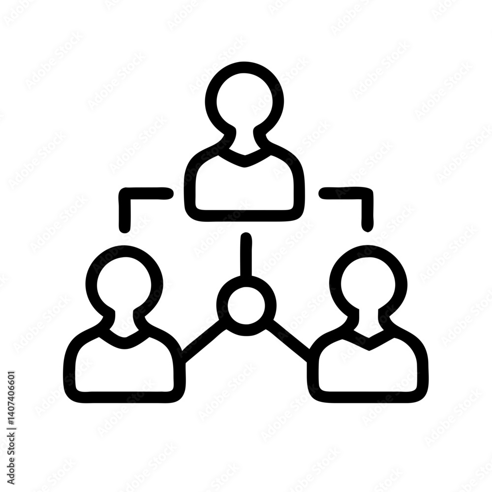 Poster organization chart diagram hierarchy structure business management team connection network