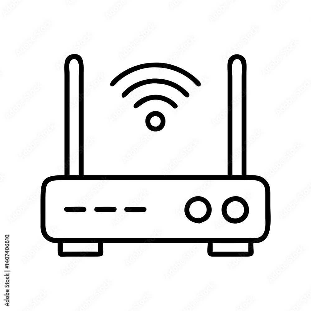Poster router wifi wireless internet network connection signal antenna technology broadband device modem 90