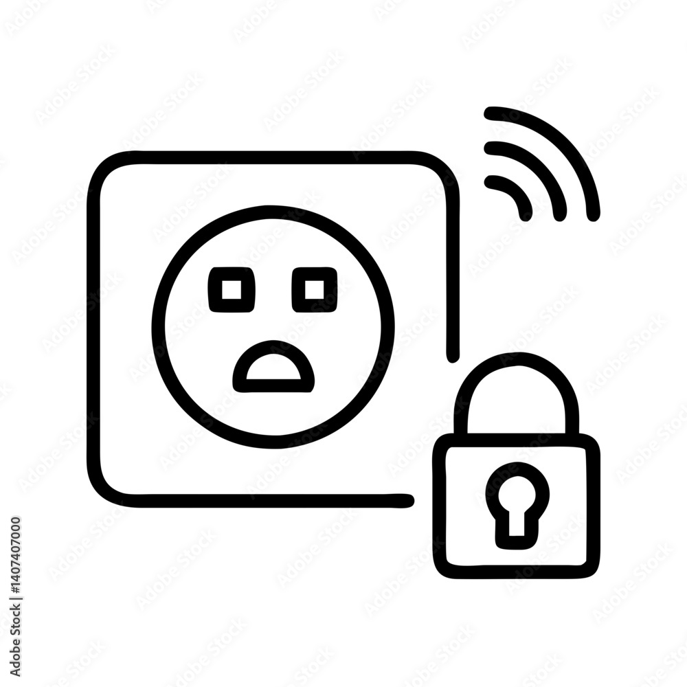 Poster smart plug security system icon vector illustration for home automation and safety technology