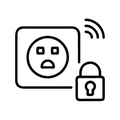 Smart plug security system icon vector illustration for home automation and safety technology