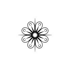 Minimalist Floral Design: Black & White Abstract Flower Element