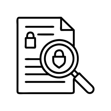 Security audit checklist with magnifying glass for data protection and information privacy review