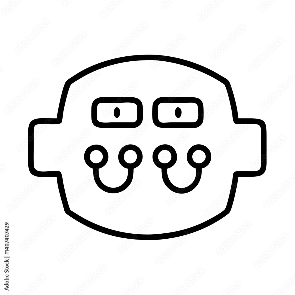 Poster vector graphic of abstract alien face design for sci fi art and modern logo design concepts use