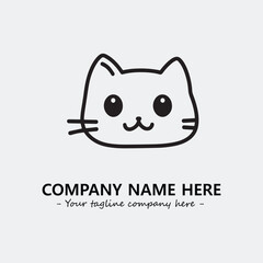 Cat character illustration black and white for logo company vector image
