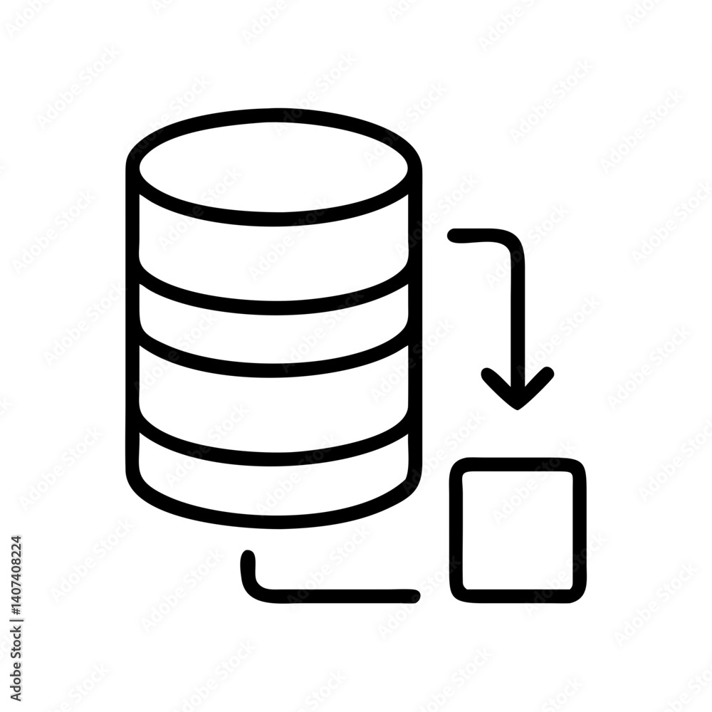 Leinwandbilder Data transfer database to block storage cloud computing and data management icon vector design