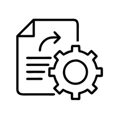 Document settings configuration options process management automation gear icon vector design
