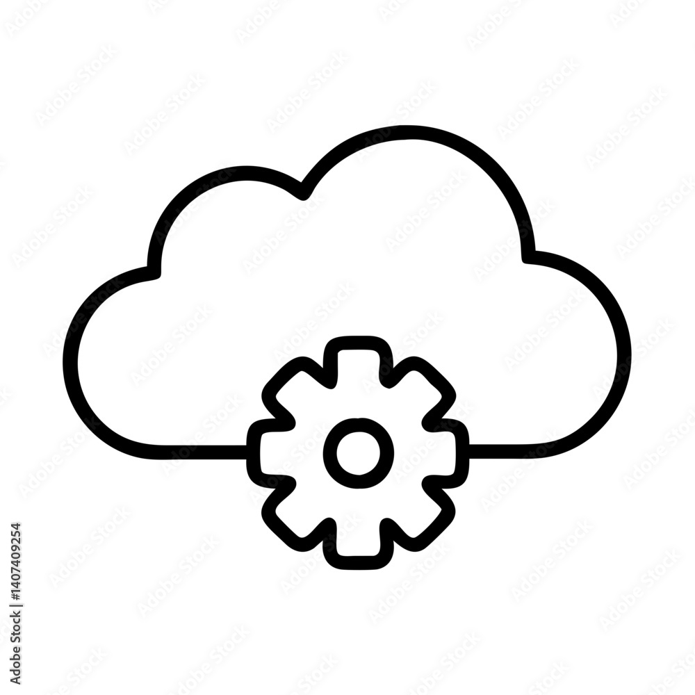 Poster cloud computing configuration management setting icon for data management solutions online system