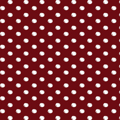 Seamless Red and White Polka Dot Pattern