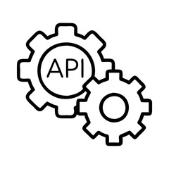 Api integration development concept with gears and cogwheels for software and application design