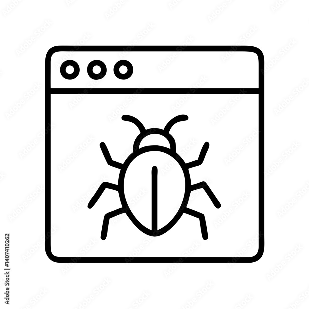 Poster website bug error page not found problem online virus malware detected system failure warning alert