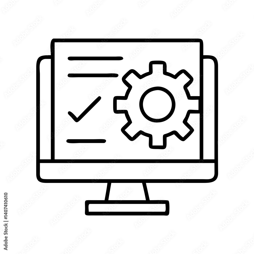 Poster Computer settings configuration icon vector illustration for software and system setup and update