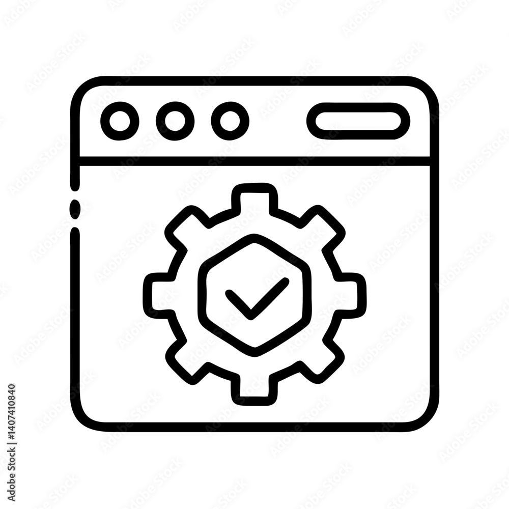 Poster website settings configuration management icon for development and maintenance process