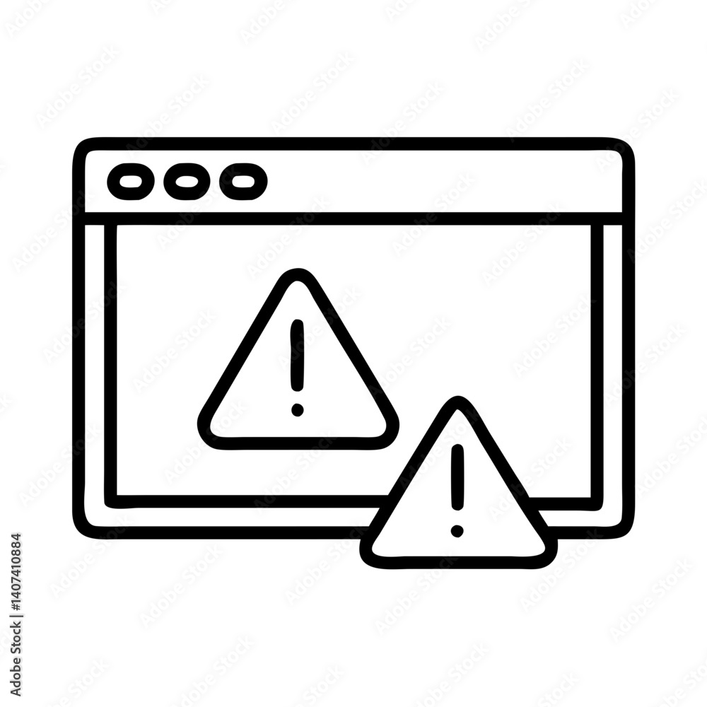 Poster website error alert notification warning sign attention needed technical issue troubleshooting guide
