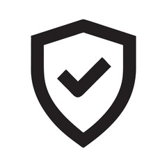 Shield with Check Mark Solid Icon, Checked sign, tick icon, Shield icon, Shield with a checkmark in the middle Protection icon concept