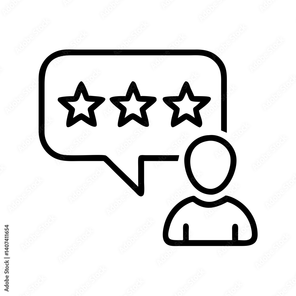 Poster customer feedback rating review star icon for website ui design and user experience design