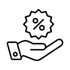 Get exclusive discount offer promotion deal sale percentage in hand special offer vector icon design
