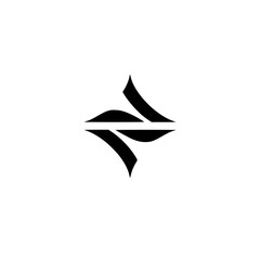 Abstract Black and White Graphic Symbol on Minimalist Background