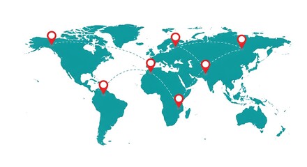 Obraz premium World map global network connection international business concept