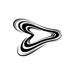 Abstract Arrow Logo: Streamlined, Minimalist Design, Black & White