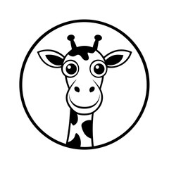 Giraffe face with long neck 