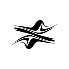 Abstract Black and White Symmetry Logo Design, Graphic Element