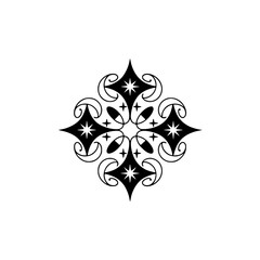 Elegant Geometric Ornament: Black & White Vector Design