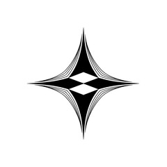 Obraz premium Minimalist Geometric Starburst Design on White Background