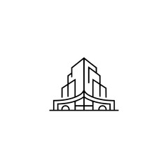 Minimalist Architectural Line Art Logo: Modern Cityscape, Geometric Design