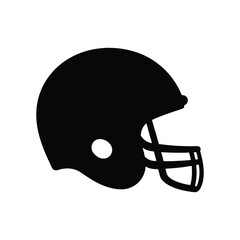  Black and White American Football Helmet Icon, Sport and Protection Vector