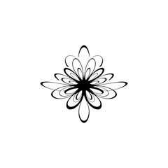 Minimalist Black & White Floral Design on White Background