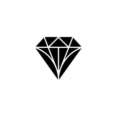 Minimalist Black Diamond Icon on Neutral Gray Background