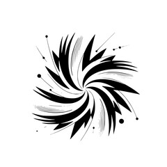 Abstract Black and White Swirl, Minimalist Design, Modern Art