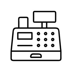 Fototapeta premium Cash register icon point of sale system pos terminal checkout machine retail store equipment