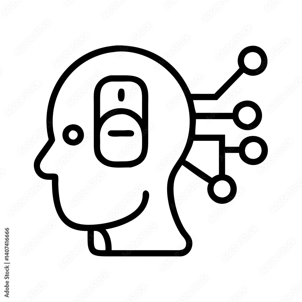 Poster ai brain technology concept illustration for artificial intelligence and machine learning design
