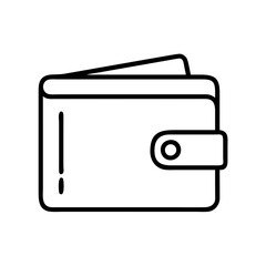 Vector illustration of a simple line art wallet for money financial and business concept