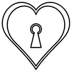 Minimalist Heart Keyhole Line Art