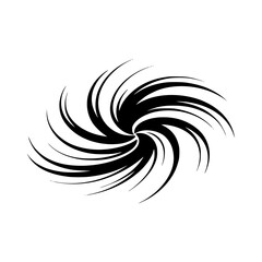 Abstract Black Swirl Graphic on White Background
