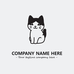 Cat character illustration black and white for logo company vector image
