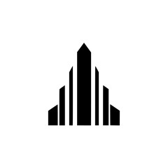 Modern Black and White Minimalist Skyscraper Logo Design